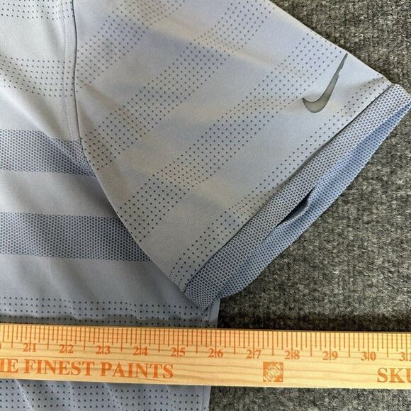 Nike Zonal Cooling Polo Shirt Men 2XL Blue Striped Short Sleeve Performance Golf - Picture 6 of 7